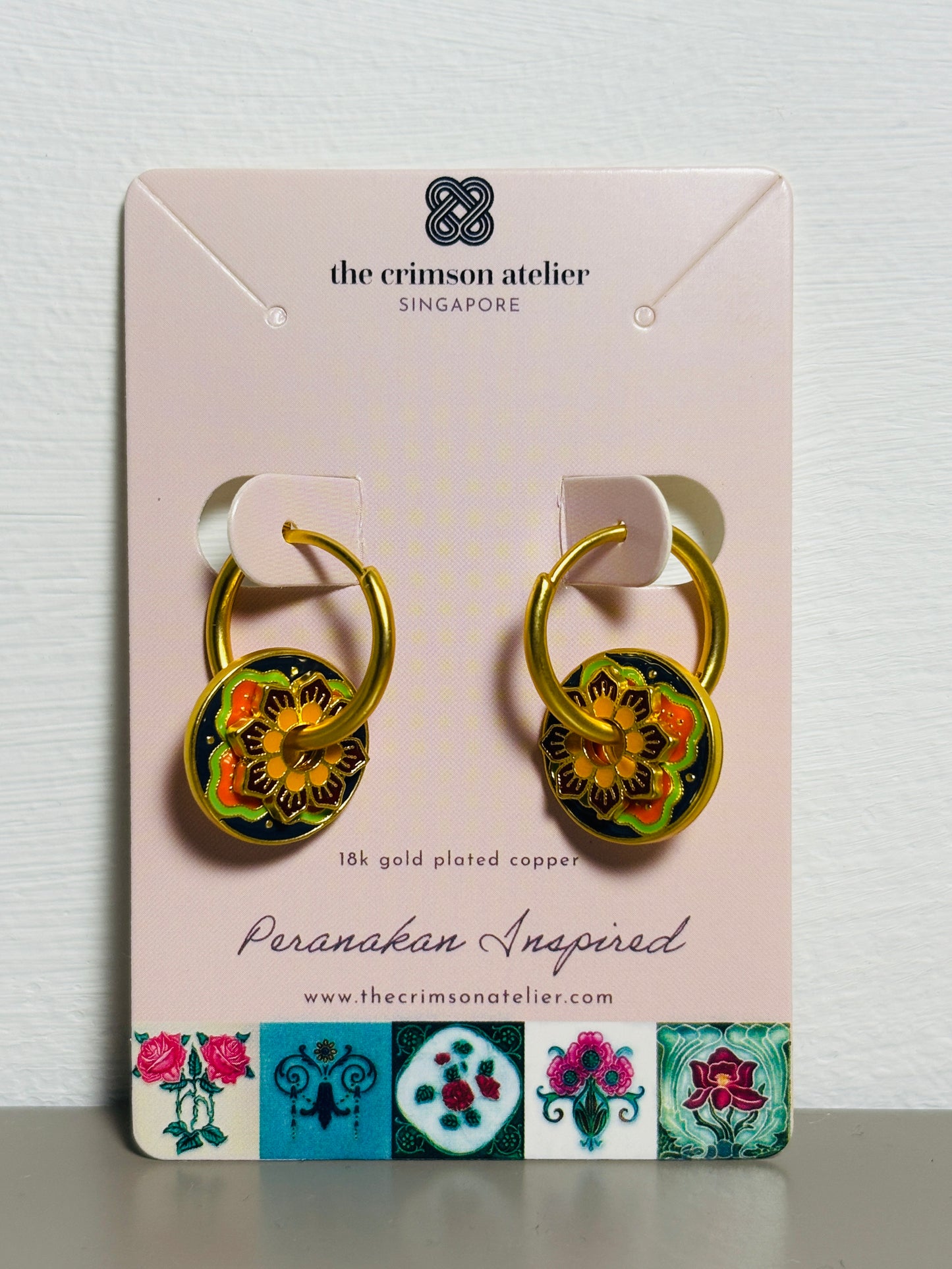 Peranakan Hoop Earrings