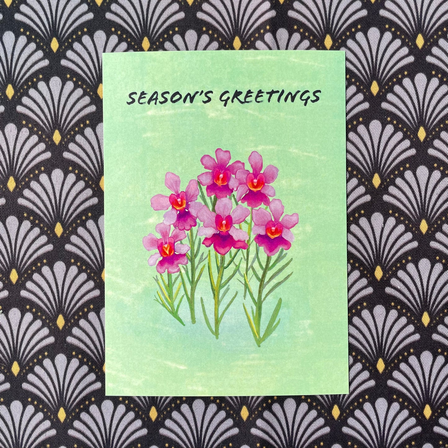 CNY Lunar New Year Greeting Card (Orchids)