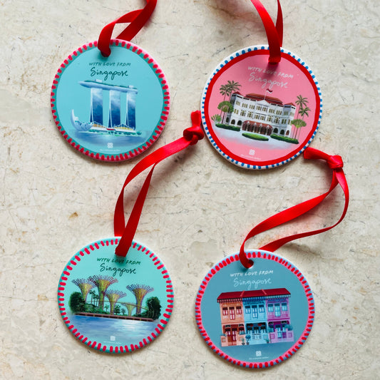 Christmas Ceramic Ornaments Singapore Icons