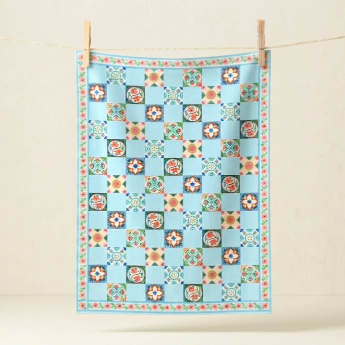 Peranakan Tiles Tea Towel