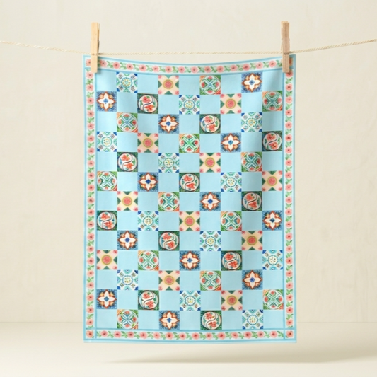 Peranakan Tiles Tea Towel
