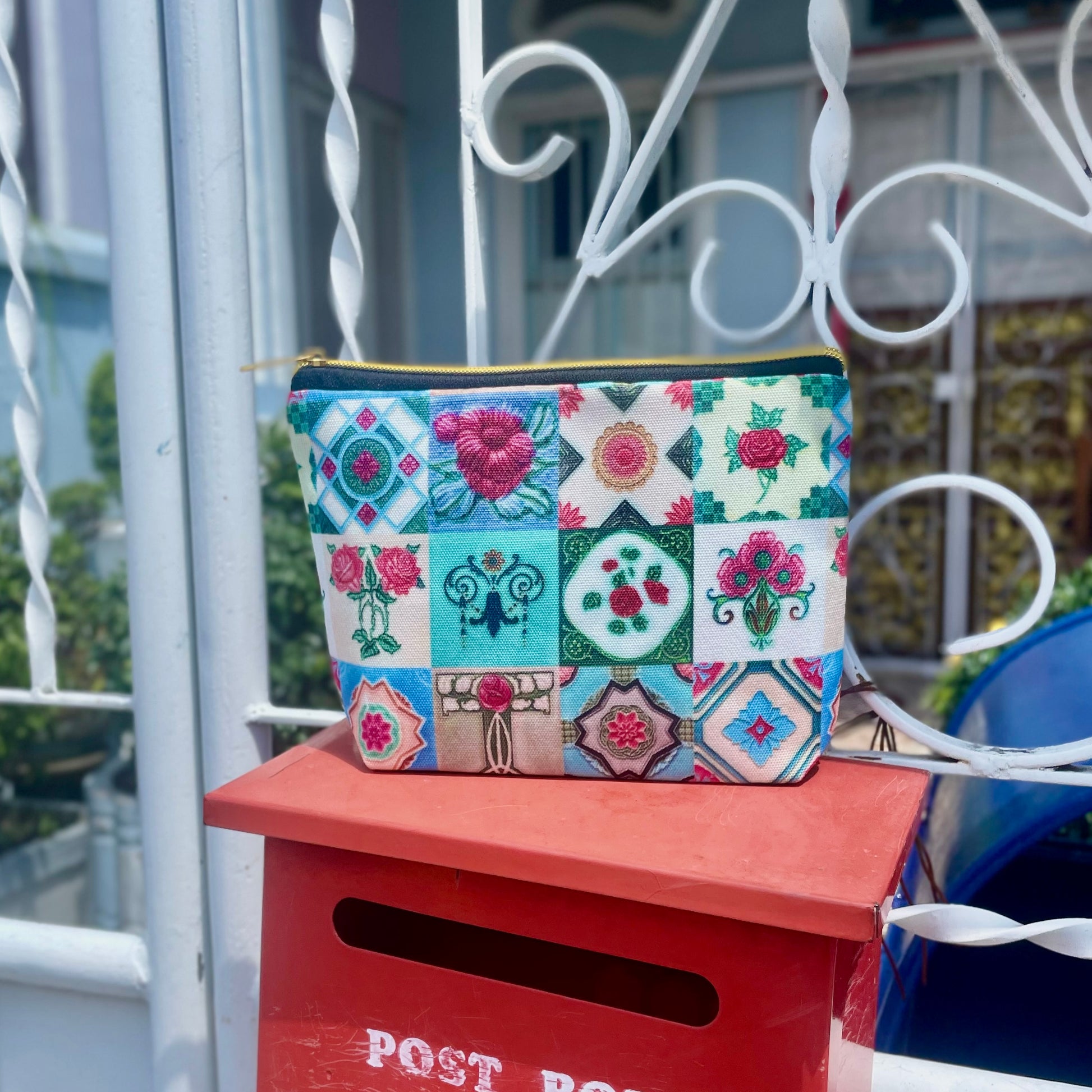 Peranakan Tiles Pouch on Letterbox