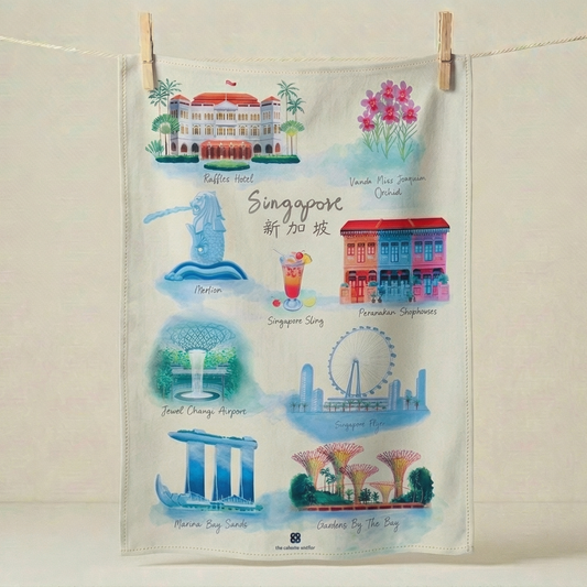 Singapore Icons Tea Towel