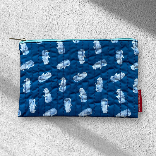 Singapore Souvenir - Merlion Quilt Pouch Navy
