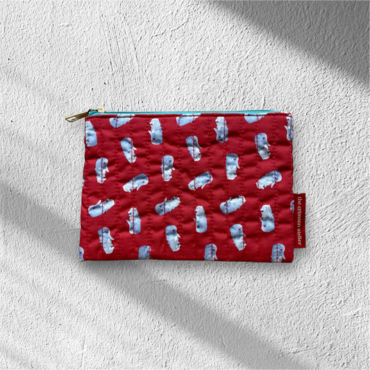 Singapore Souvenir - Merlion Quilt Pouch Red