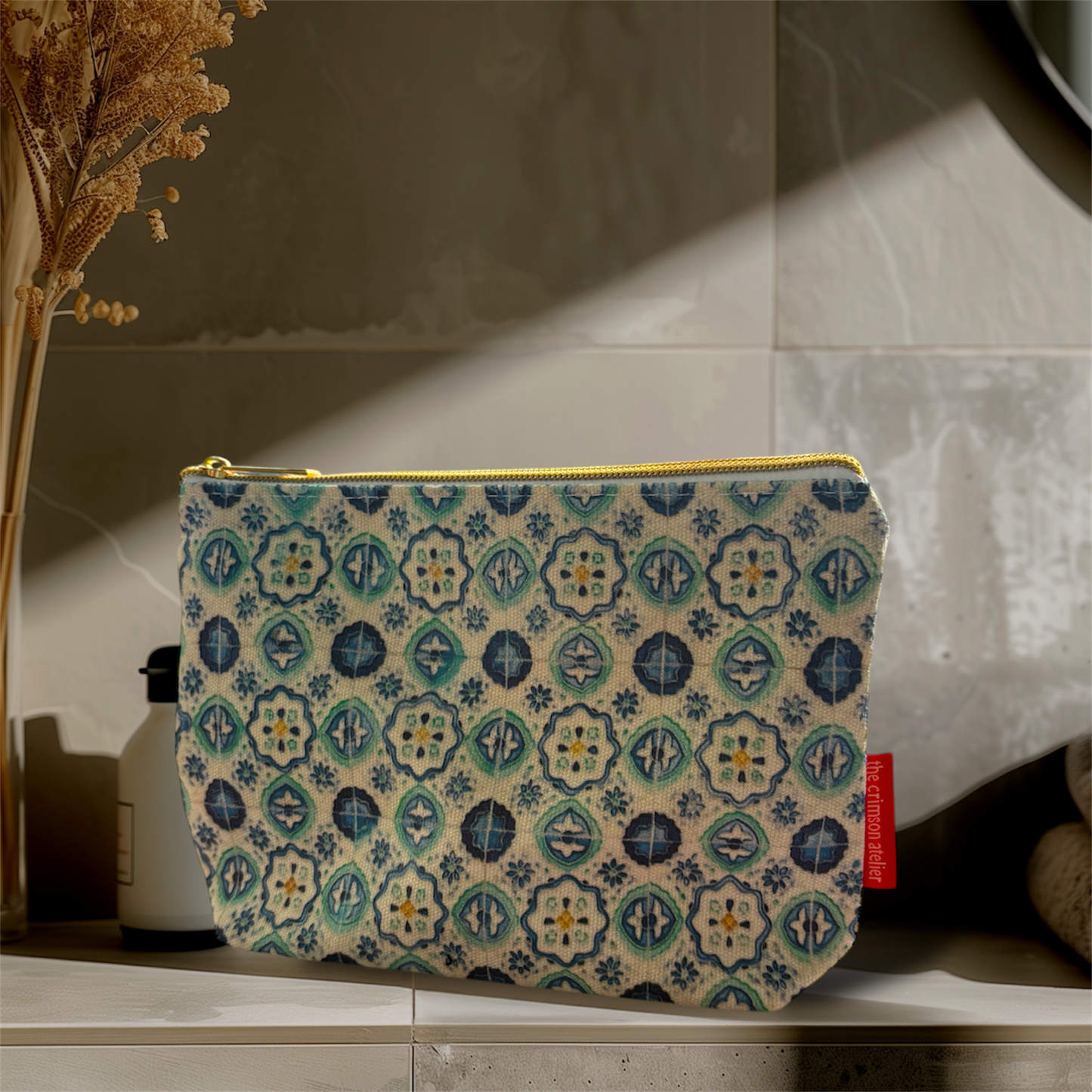 Singapore Souvenir - Peranakan Tiles Blue Pouch