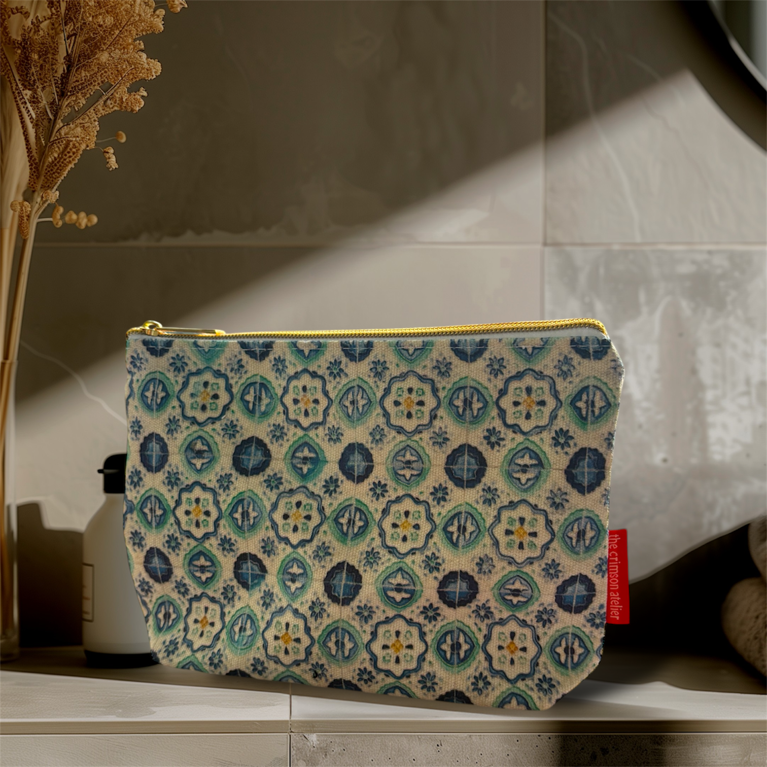 Singapore Souvenir - Peranakan Tiles Blue Pouch