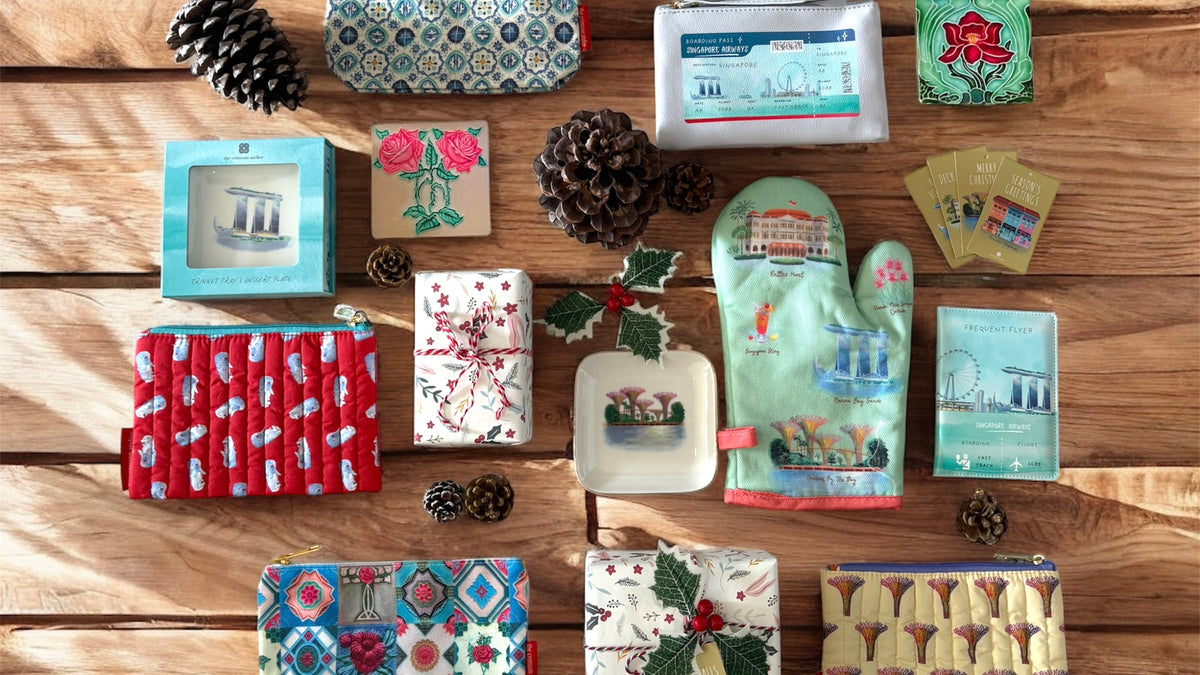 Singapore Souvenirs Christmas Gifts Flatlay