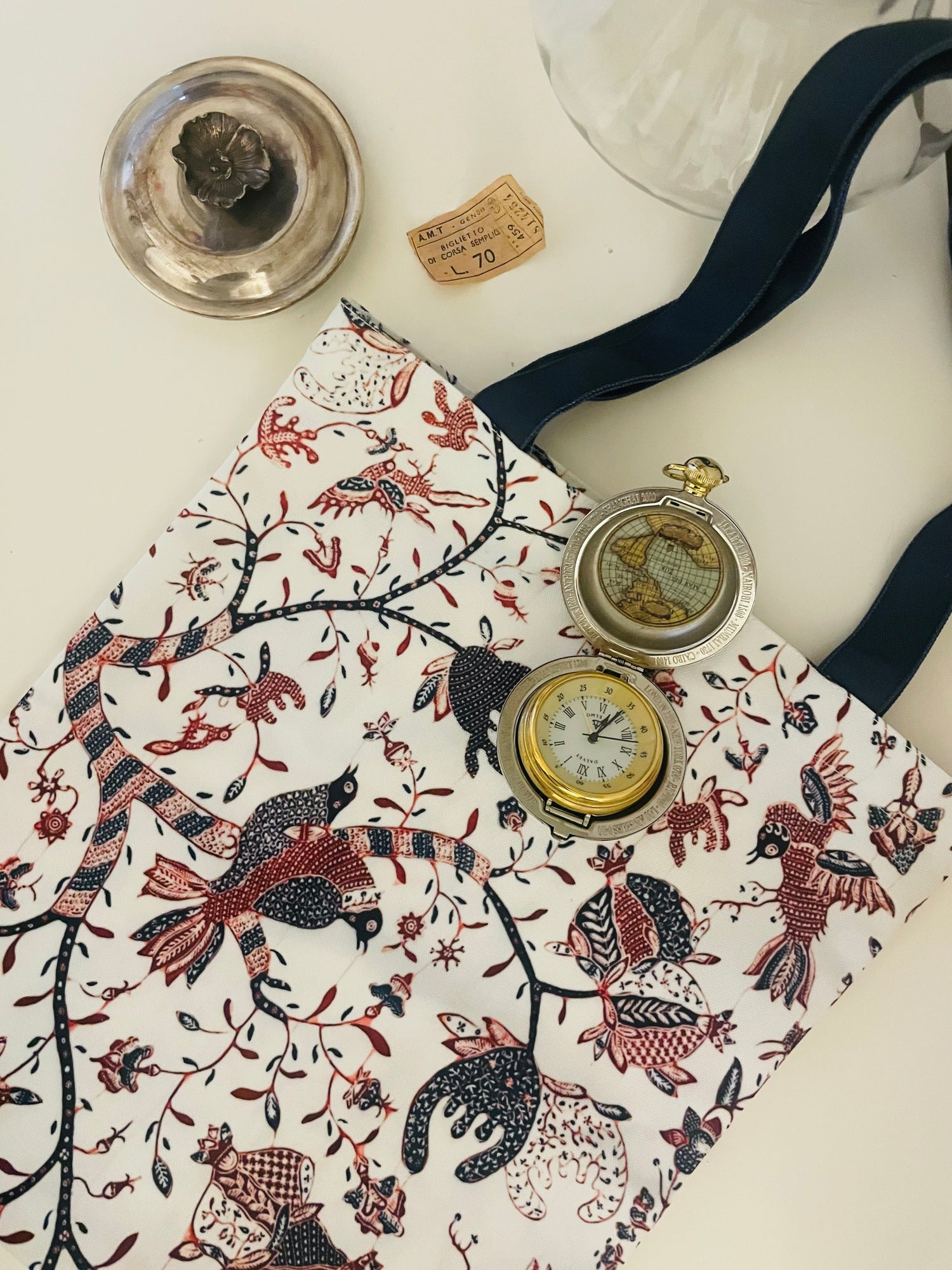 Straits Batik Tote Vintage Flatlay